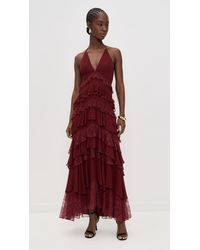 chinese dress ladies Charmayne Asymmetric Ruffle Trim Maxi Dress Pink– Selfie Leslie