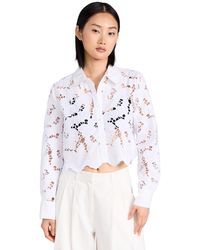 L'Agence - 'agence Eychee Cropped Button Down Xx - Lyst