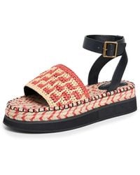 FARM Rio - Crochet Flatform Espadrilles - Lyst