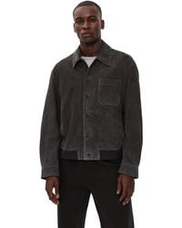 FRAME - Suede Bomber Jacket - Lyst
