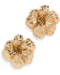 Oscar de la Renta - Poppy Flower Button Earrings - Lyst