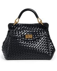 JW PEI - Lucia Classic Top Handle Faux Leather Woven Bag - Lyst