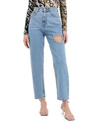 Area - Crystal Heart Jeans - Lyst