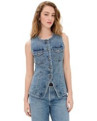 Madewell - Denim High Crew Neck Vest - Lyst