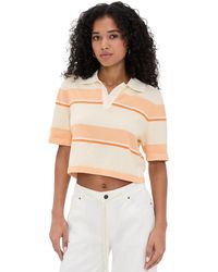Le Bos - Short Sleeve Striped Polo - Lyst