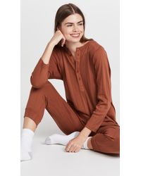 The Great The Pointelle Sleeper Jumpsuit - Brown