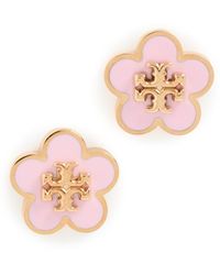 Tory Burch - Kira Enamel Flower Stud Earrings - Lyst