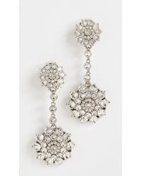 Oscar de la Renta Classic Jeweled Drop Earrings - Metallic