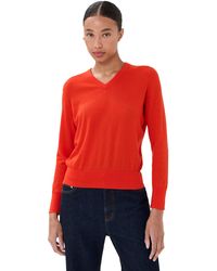 Tibi - Skinlike Mercerized Wool Shrunken V Neck Sweater - Lyst