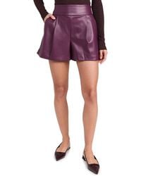 Susana Monaco - Faux Leather Pleated Shorts - Lyst