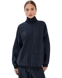 Tibi - Pinstripe Active Knit Zipper Detailed Track Jacket - Lyst