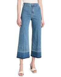Veronica Beard - Grant Wide Leg Crop Jeans - Lyst