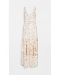 needle & thread cami strap midi dress with open back