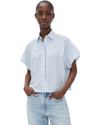 Rag & Bone - Martha Short Sleeve Stripe Poplin Shirt - Lyst