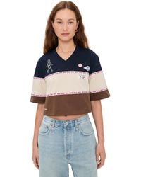 Sea - Finnley Football Graphic Cropped T-Shirt - Lyst