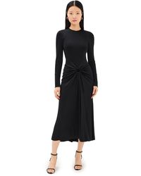 Victoria Beckham - Long Sleeve Gathered Midi Dress - Lyst