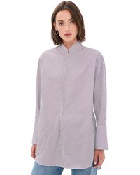 Comme Si - Mandarin Collar Button Down Shirt - Lyst