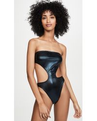 Norma Kamali Side Cut Out Bishop One Piece - Black