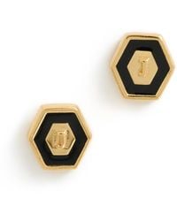 Gwen Beloti - Initial Hex Stud Earrings - Lyst
