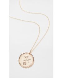 Zoe Chicco 14k "all You Need Is Love" Mantra With Diamond Heart Necklace - Metallic