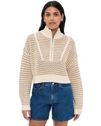 STAUD - Cropped Hampton Sweater - Lyst