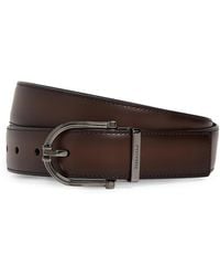 Ferragamo - Paloma Leather Reversible Belt - Lyst