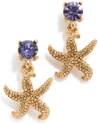 Oscar de la Renta - Crystal Starfish Drop Earrings - Lyst
