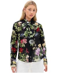 Alice + Olivia - Lloyd Slit Sleeve Button Down Blouse - Lyst