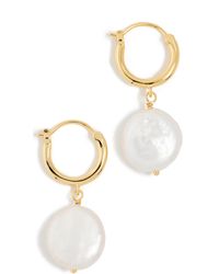 Gorjana - Reese Pearl Huggie Hoop Earrings - Lyst