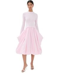 Jonathan Simkhai - Kenlie Long Sleeve Mock Neck Midi Dress - Lyst