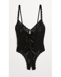Hanky Panky After Midnight Open Teddy - Black