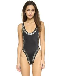 Norma Kamali Stud Marissa One Piece - Black