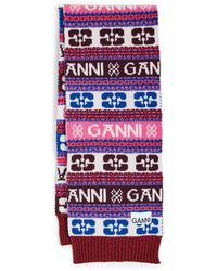 Ganni - Graphic Wool Scarf - Lyst