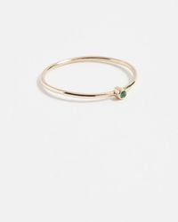 Jennifer Meyer 18k Gold Thin Emerald Ring - Green