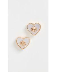 Tory Burch Kira Heart Studs | Lyst