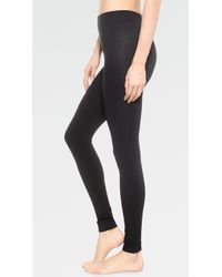 Wolford Velvet 100 Leg Support Footless Tights - Black
