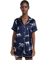 Petite Plume - Silk Panthere De Nuit Classic Shorts Pajama Set - Lyst