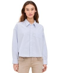 Denimist - Cropped Button Front Shirt - Lyst
