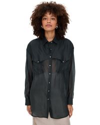 Simonett - Sheer Western Button Up Blouse - Lyst