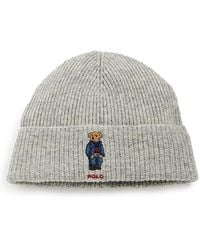 Polo Ralph Lauren - Solid Denim Bear Beanie - Lyst