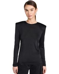 Tibi - Icro Jerey Houderpad Fitted Crewneck Top Back - Lyst