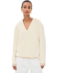 Jil Sander - V-Neck Top Long Sleeve - Lyst