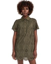 English Factory - Scallop Embroidered Mini Dress - Lyst