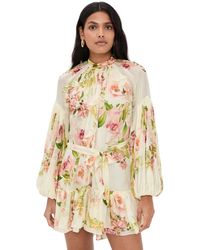 Hemant & Nandita - Ruffle Mini Dress With Tie Up Belt - Lyst