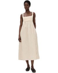 English Factory - Tie Back Knit Combo Striped Dress - Lyst