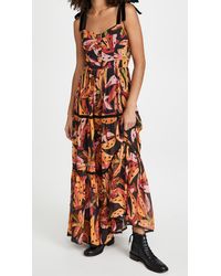 farm rio pink banana maxi dress