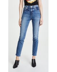 PAIGE High Rise Sarah Slim Jeans - Blue