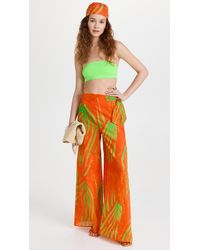 Womens Clothing Trousers Slacks and Chinos Wide-leg and palazzo trousers Simon Miller Cotton Lagga Abstract Leaf Print Pants in Orange 