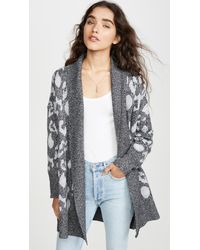 Cupcakes And Cashmere Molly Leopard Shawl-collar Cardigan - Gray