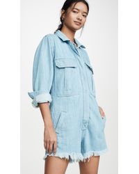 Free People Shapeshifter Shortall Romper - Blue
